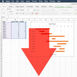 Download the example Simple Gantt Chart in Excel.