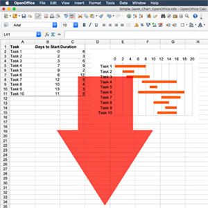 Download the example Simple Gantt Chart for OpenOffice.