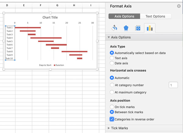 Select Categories in reverse order checkbox