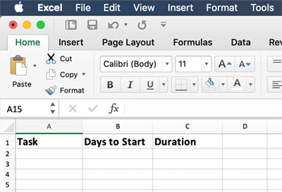 Gantt Chart in Excel