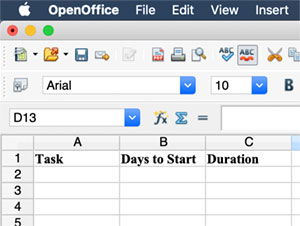 Gantt Chart in OpenOffice